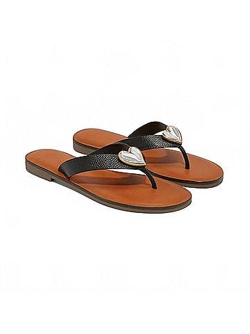 Brighton Women's Amigo Flat Thongs Sandal in Black (view 2)