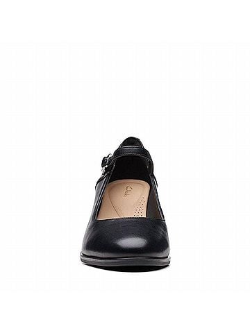 Clarks Women's Freva 55 Strap Shoe in Smooth Black Leather (view 2)