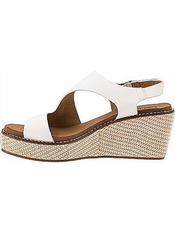 Corkys Women's Steppin Out Wedge Sandal in White (view 2)