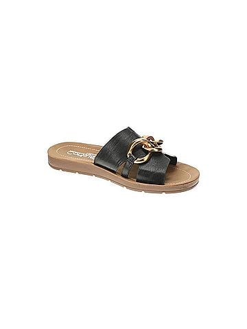 Corkys Women's Chain Letter Slides in Black (view 1)