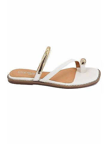 Corkys Women's Hit The Strip Sandal in White (view 1)
