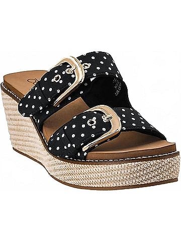 Corkys Women's Manifest Wedge in Black/ White Polk Dots (view 2)