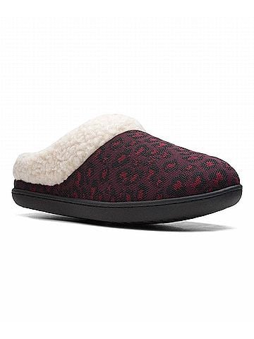 Clarks Women's Lenox Dream Knit Slippers in Burgundy Red (view 1)