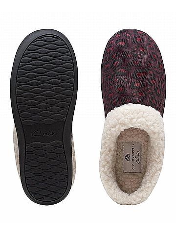 Clarks Women's Lenox Dream Knit Slippers in Burgundy Red (view 2)
