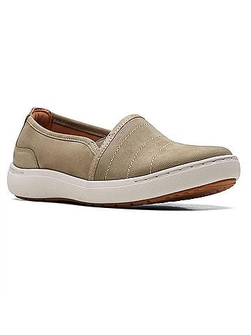 Clarks Women's Nalle Violet Loafer in Olive Nubuck (view 1)