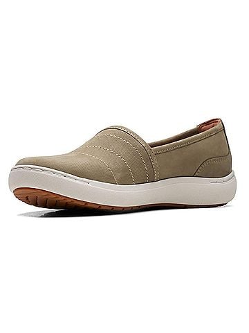 Clarks Women's Nalle Violet Loafer in Olive Nubuck (view 2)