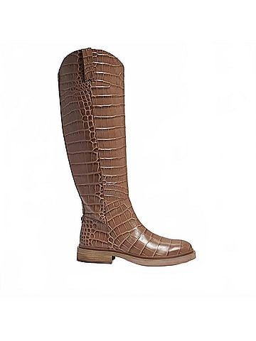 Sam Edelman Women's Fable Boots in Brown Crocodile (view 1)