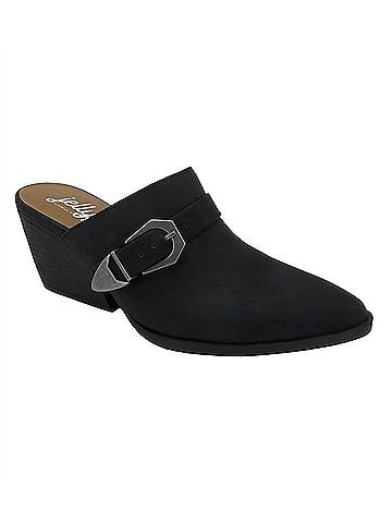 Jellypop Women's Lockhart Heeled Mules in Black Distress (view 1)