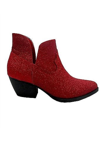 Jellypop Women's Shelby Ankle Boots in Red Glitter (view 2)