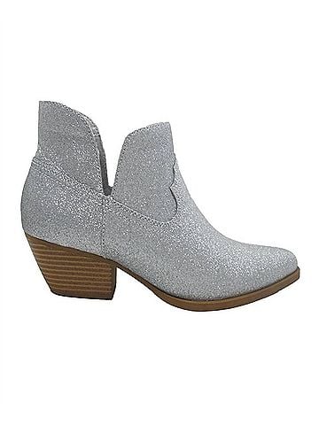 Jellypop Women's Shelby Ankle Boots in Silver Glitter (view 2)