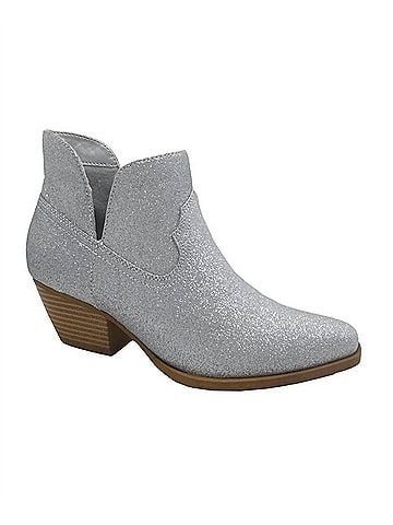 Jellypop Women's Shelby Ankle Boots in Silver Glitter (view 1)