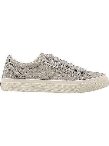 Taos Women's Plim Soul Sneaker in Grey Wash Canvas (view 1)