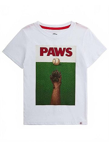 Appaman Boy's Dog Paws Graphic Short Sleeve Tee in White (view 1)
