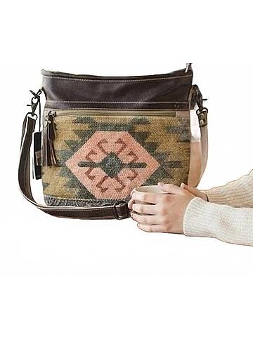 Myra Women's Pink Patchy Shoulder Bag in Beige (view 2)