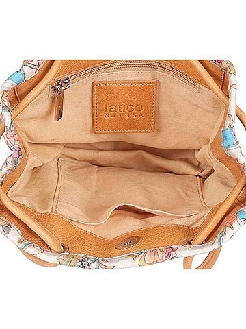 Latico Women's Cassidy Crossbody Bag in Patchwork Fabric With Tan Leather Base/Trim (view 2)