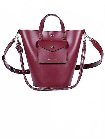 Craie Women's Notion Calf Leather Bag in Prune (view 1)