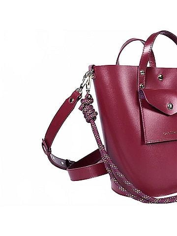 Craie Women's Notion Calf Leather Bag in Prune (view 2)