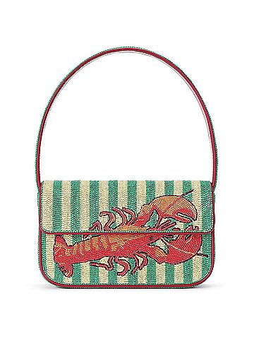 STAUD Women's Tommy Beaded Bag in Summer Lobster (view 1)