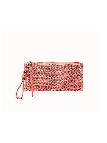 Hobo The Original Vida Woven Straw Wristlet in Wild Rose (view 1)