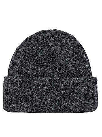 Closed Knitted Hat in Dark Grey Multi (view 1)