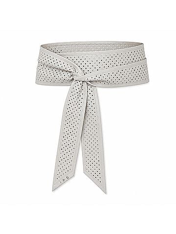 IRO Nera Cuts Cloud Wrap Belt in Cloud Grey (view 1)