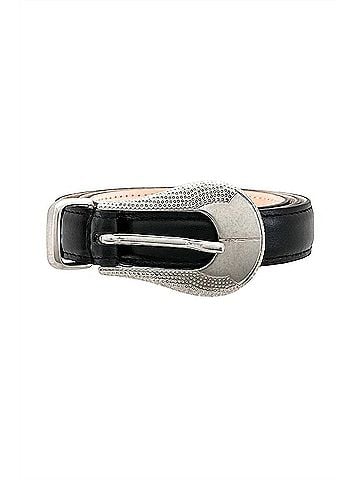 IRO Opaly Belt With Silver Buckle in Black (view 1)