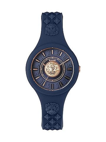 Versus Versace Women's Fire Island Lion Strap Watch in Blue (view 1)