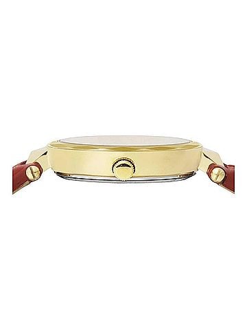 Versus Versace Women's Covent Garden Petite Leather Watch in Red (view 2)