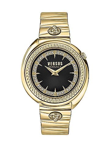 Versus Versace Women's Tortona Crystal Bracelet Watch in Gold (view 1)