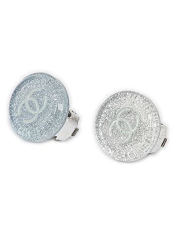 Chanel CC Round Resin Clip On Earrings (view 1)