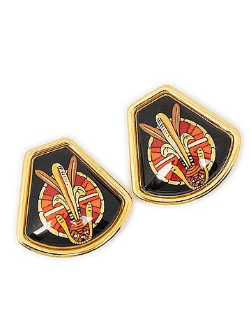 Hermes Leather Goods Cloisonne Clip On Earrings (view 1)