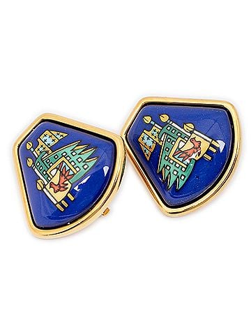 Hermes Leather Goods Cloisonne Clip On Earrings (view 1)