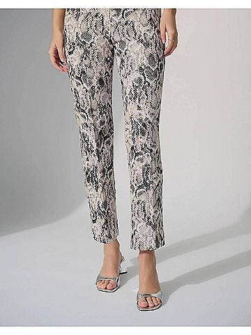 Joseph Ribkoff Snakeskin Print Straight Leg Pants in Beige/Multi (view 2)