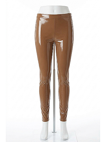 Alice + Olivia Women's Faux Leather Leggings in Brown (view 1)