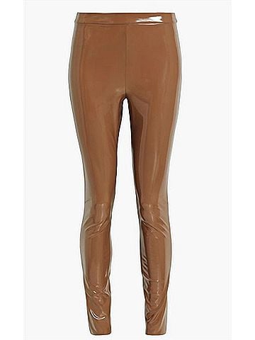 Alice + Olivia Women's Faux Leather Leggings in Brown (view 2)
