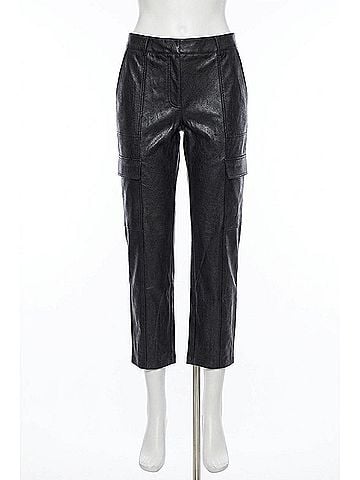 Commando Faux Leather 7/8 Cargo Trouser in Black (view 1)
