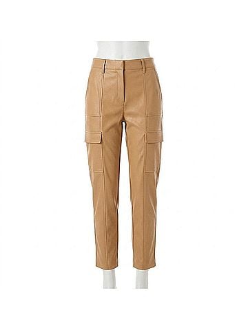 Commando Faux Leather 7/8 Cargo Trouser in Camel (view 1)