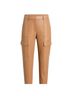 Commando Solid Brown Faux Leather 7/8 Cargo Trouser in Camel Size M - photo 4