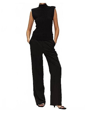 Elodie Eden Straight Leg Pants in Black (view 2)
