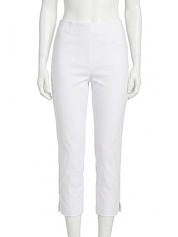 Tribal Flatten-It Pull-On Capri Pants in White (view 1)