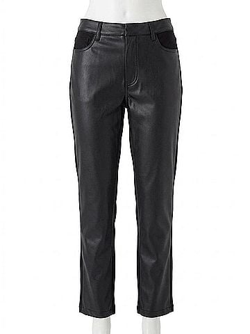 Tribal Women's Pu Pants in Black (view 1)