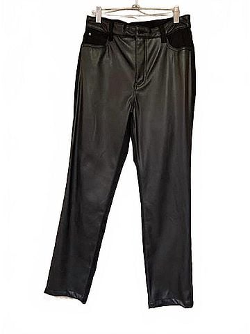 Tribal Women's Pu Pants in Black (view 2)