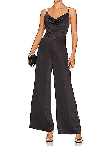 Elliatt Lydia Wide Leg Jumpsuit in Black (view 2)
