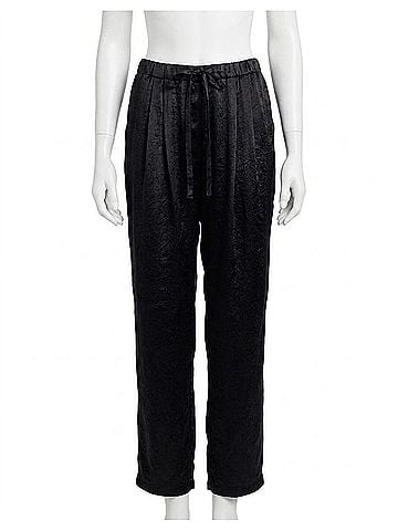 Bella Dahl Textured Silky Trouser Pants in Black (view 1)