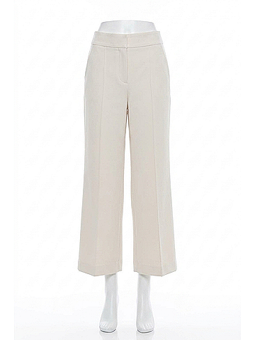Alice + Olivia Dylan Cropped Pant in Solid Oatmeal (view 1)