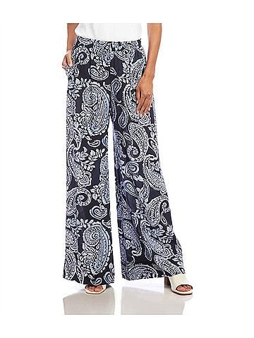 Karen Kane Wide Leg Pants in Blue (view 2)