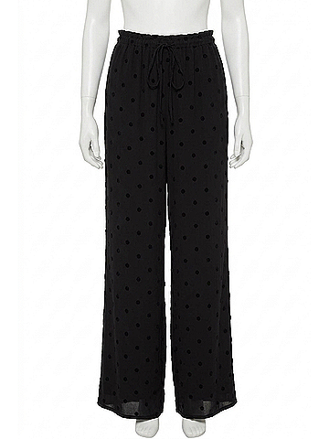Trovata Vera Polka Dot Straight Leg Pants in Black (view 1)