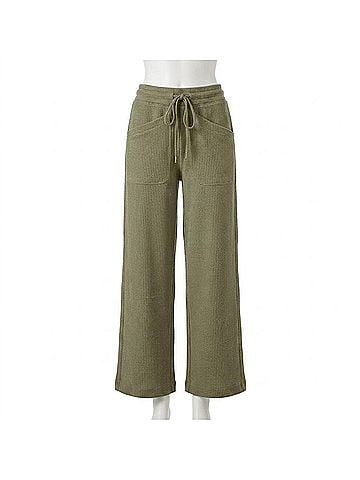 Lilla P Patch Pocket Straight Leg Pant in Matcha (view 1)