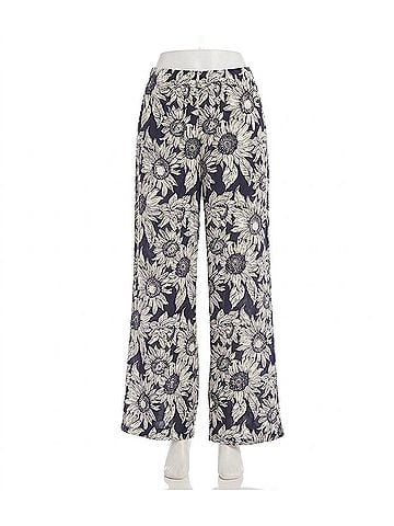 Karen Kane Sabel Sunflower Print Wide Leg Pant in White And Navy (view 1)