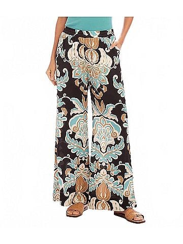 Karen Kane Wryn Wide Leg Pants in Damask Floral Print (view 2)